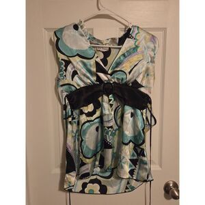 Women's Y2K By Choice Medium Shirt Multicolored Satin Babydoll Tie Back